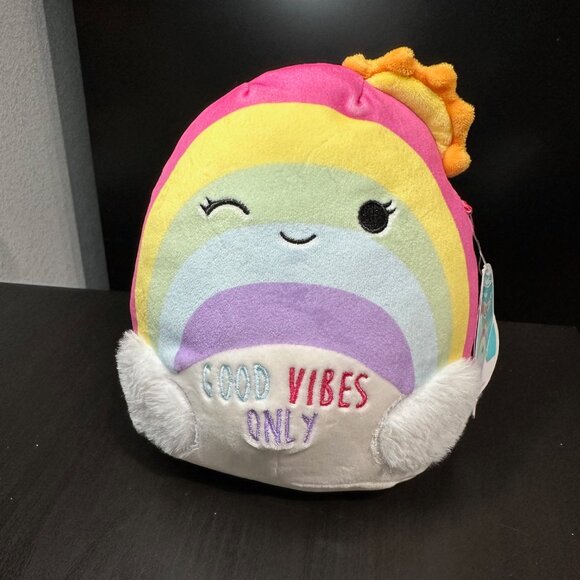 Squishmallows Sunshine Rainbow Good Vibes Only 8" Wellness Kellytoy Plush NWT - Picture 1 of 4